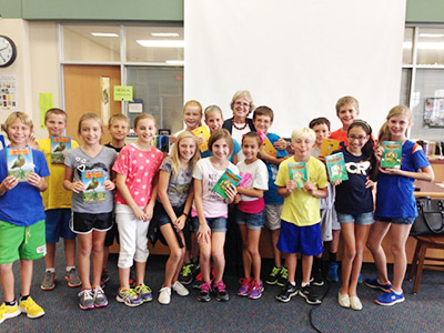 Barbara O'Connor with students